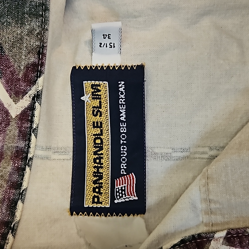 Vintage Panhandle Slim Patterned Button Down Shirt - image 5